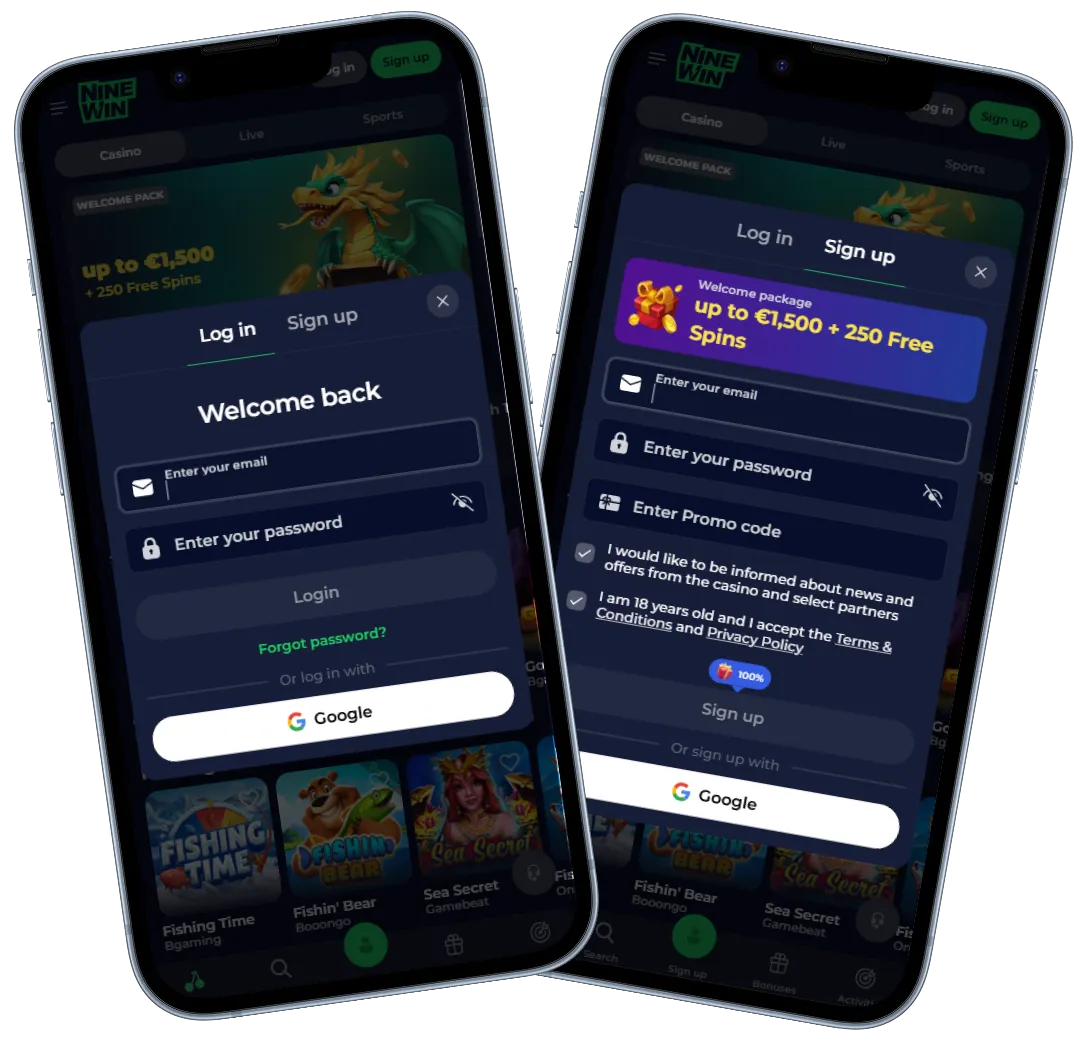 Nine Win Casino Login and Registration